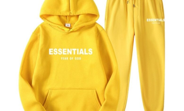 Essentials Hoodie Fear of God Yellow TrackSuit